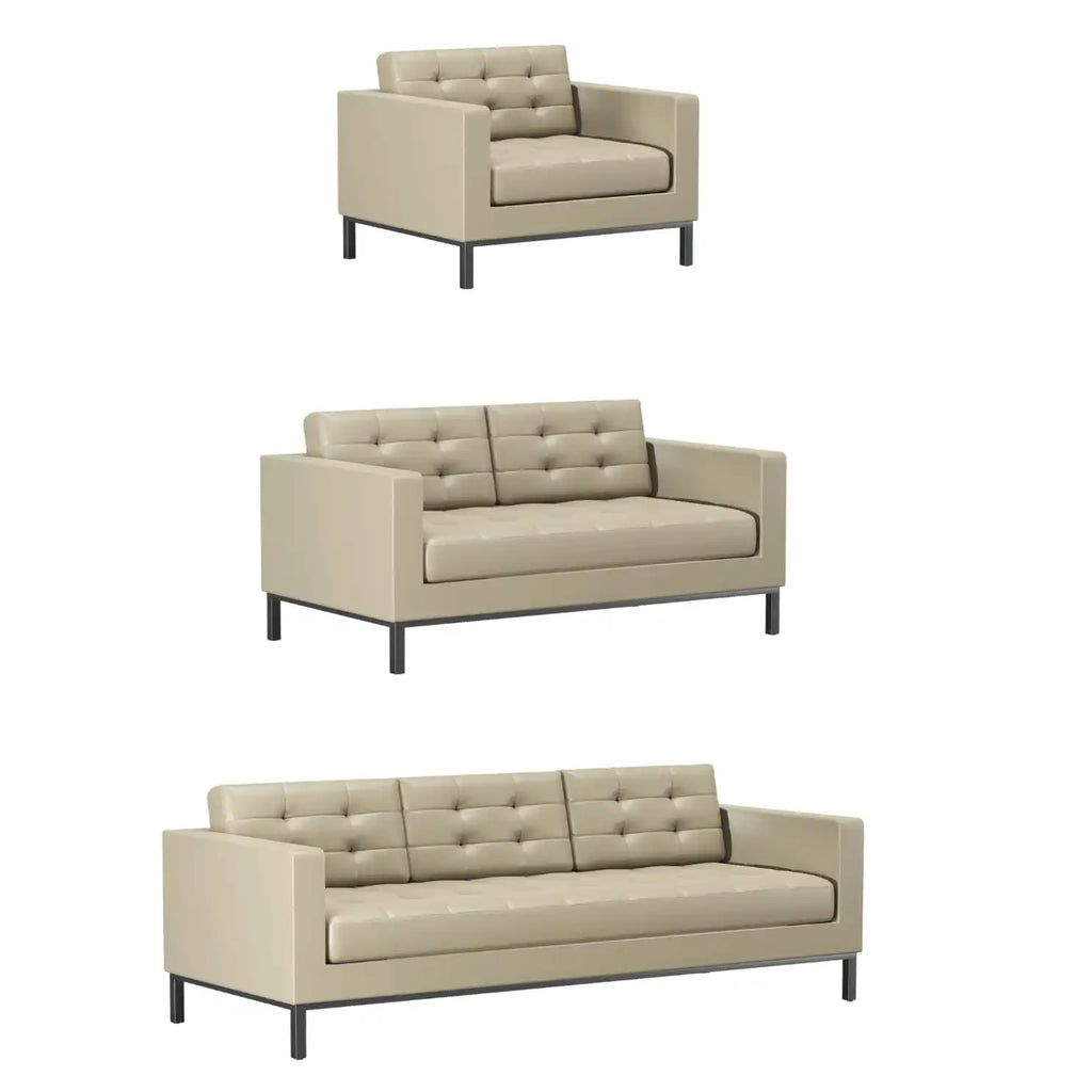 Grands Furniture SF05 Modern Executive Leather Sofa - Luxury Office Reception Seating