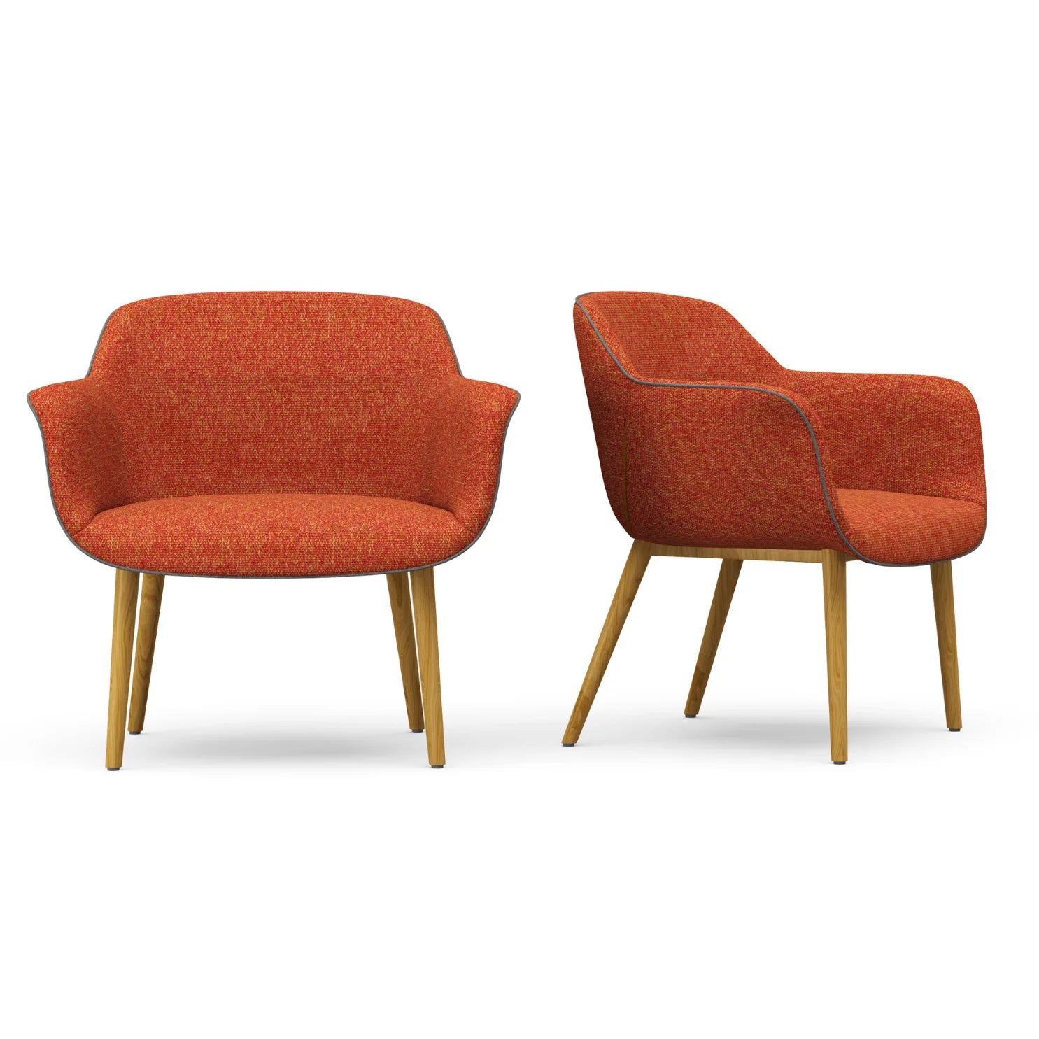 Nordic Accent Leisure Chair with Ash Wood Grain Metal Legs - Grands Furniture L31A