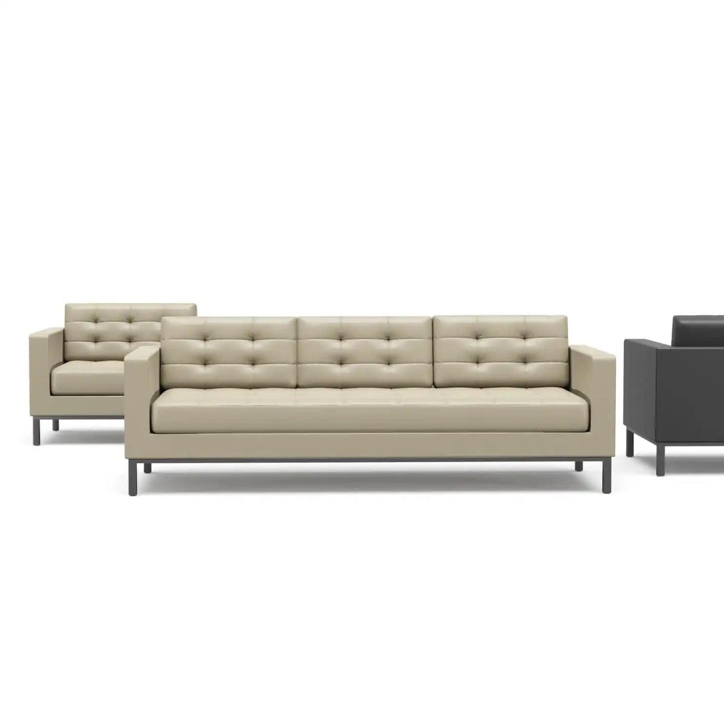 Grands Furniture SF05 Modern Executive Leather Sofa - Luxury Office Reception Seating