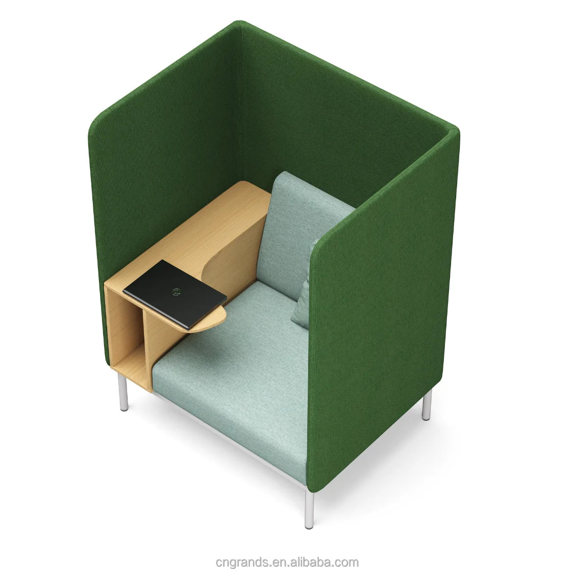 Grands Furniture GSF133 Soundproof Reception Booth - High Back Screen Sofa Pod for Communal Areas