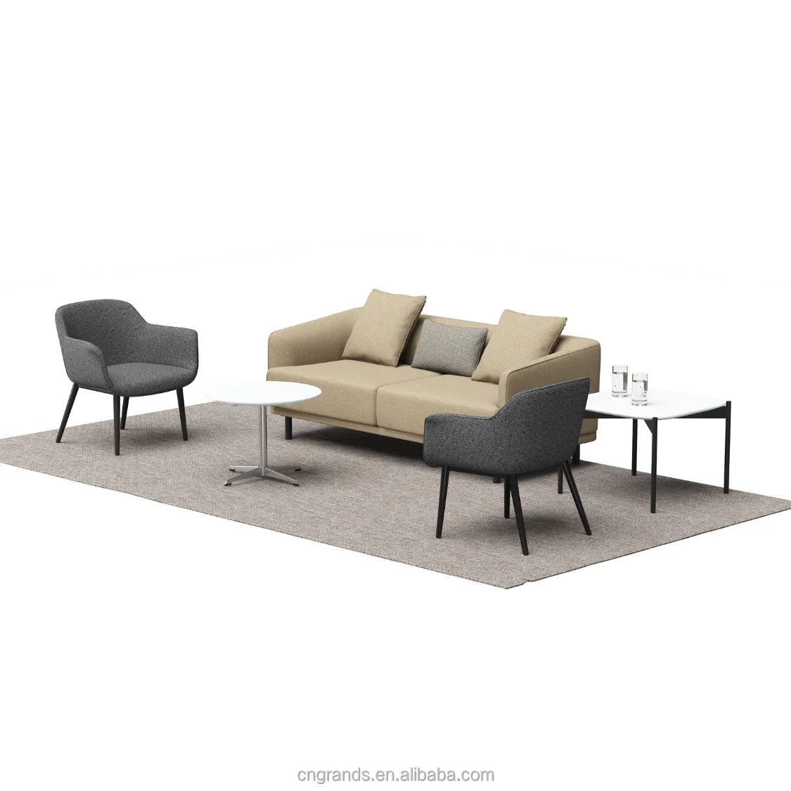 Grands Furniture GSF233 Modern Fabric Upholstered Modular Sofa - Executive Office Seating