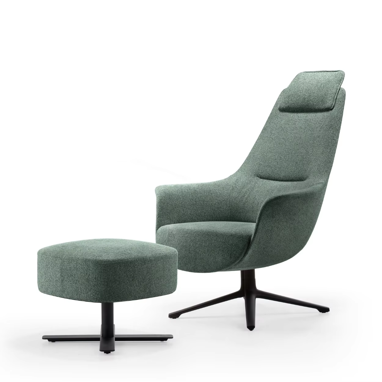 Grands Furniture Manufacturer Modern Simple Light Luxury Fabric Upholstered Hotel Office Rotating Armchair Sofa Leisure Chair