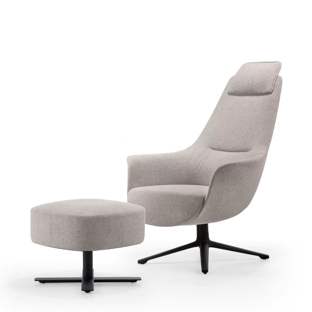 Grands Furniture Manufacturer Modern Simple Light Luxury Fabric Upholstered Hotel Office Rotating Armchair Sofa Leisure Chair
