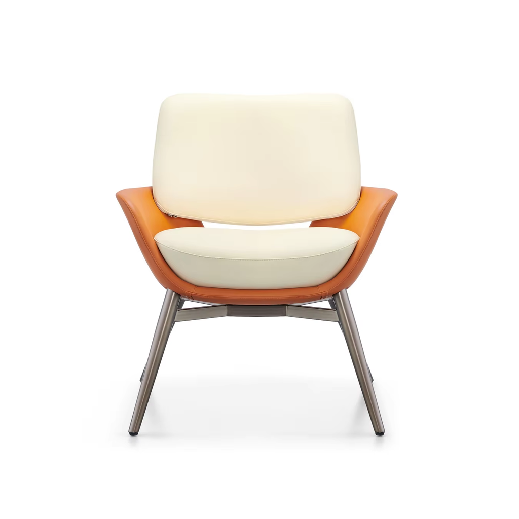 Modern Leather Accent Chair with Sturdy Stainless Steel Legs CW-39#