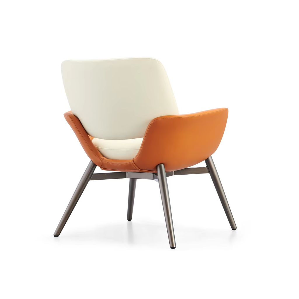 Modern Leather Accent Chair with Sturdy Stainless Steel Legs CW-39#