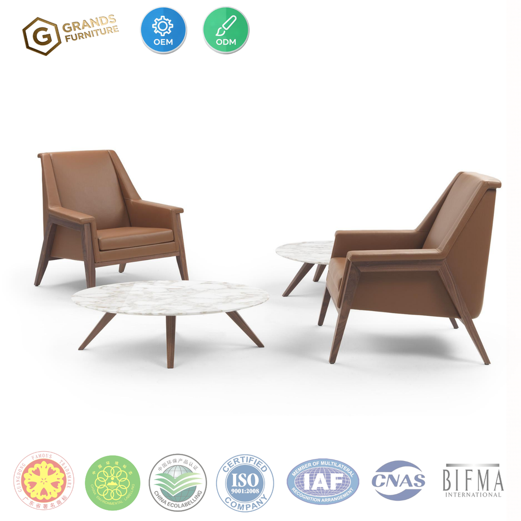 Grands Furniture MG-01 Magi Modern Lobby Leisure Chair - Solid Ash Wood Accent Armchair for Office & Hotel