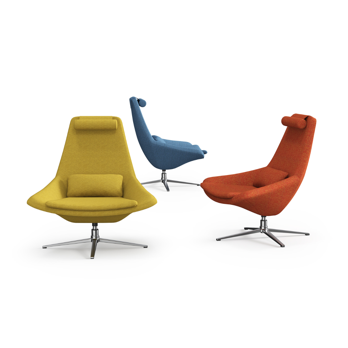 Modern Swivel Ergonomic Lounge Chair with Headrest & Lumbar Support - Grands Furniture L29