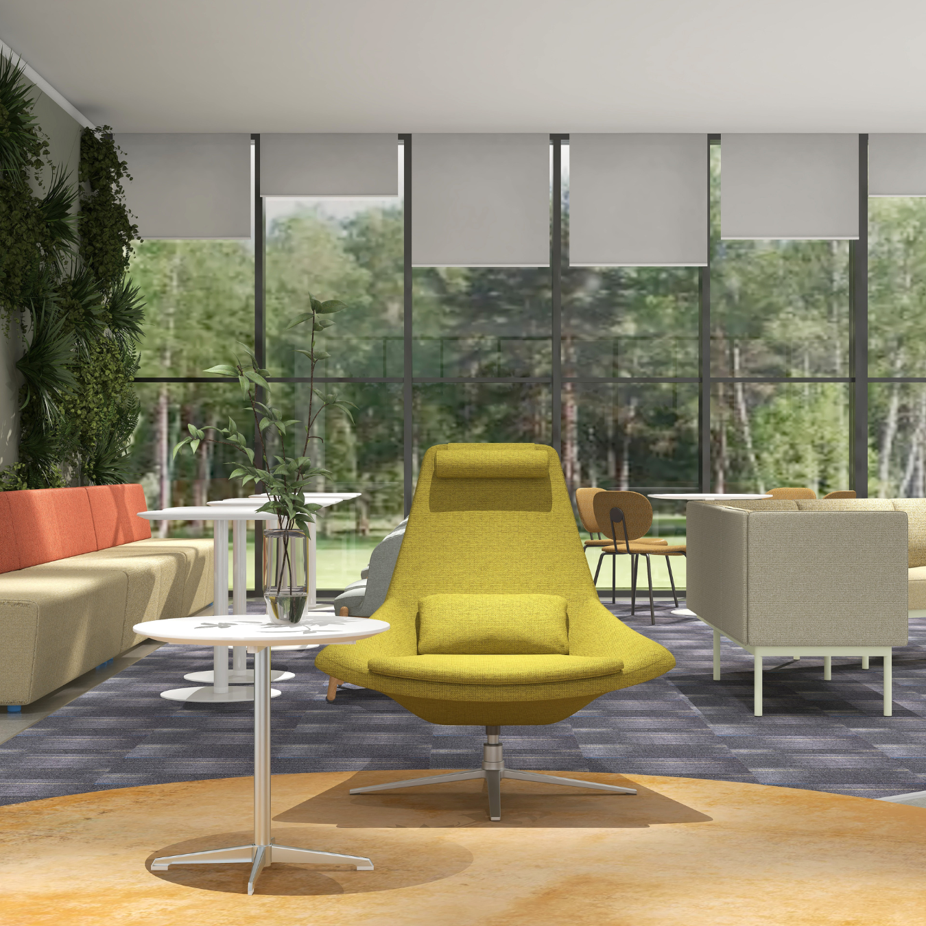 Modern Swivel Ergonomic Lounge Chair with Headrest & Lumbar Support - Grands Furniture L29