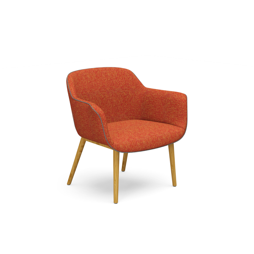 Nordic Accent Leisure Chair with Ash Wood Grain Metal Legs - Grands Furniture L31A