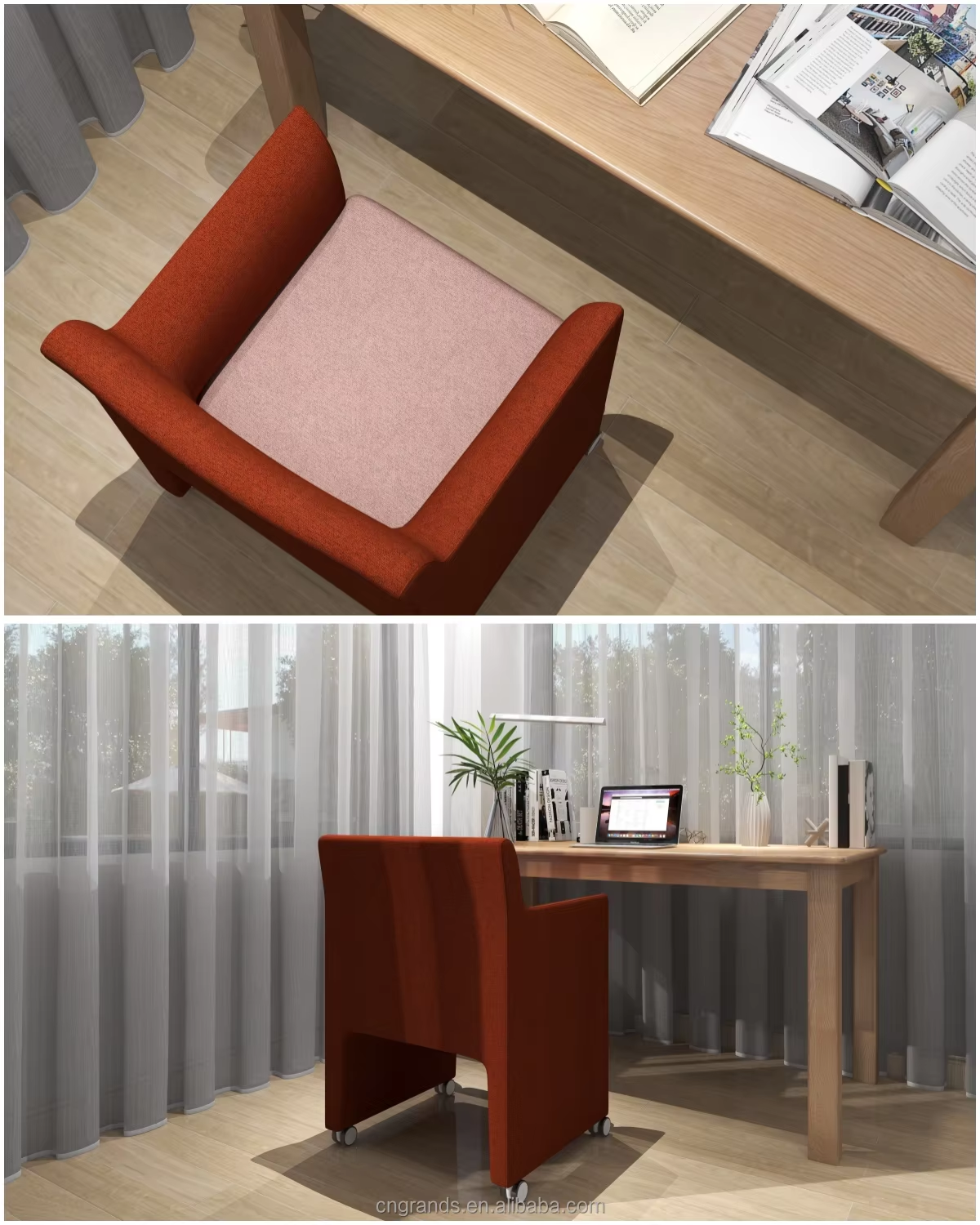 Grands Furniture Atease Contemporary Swivel Fabric Chair - Modern Home & Office Seat