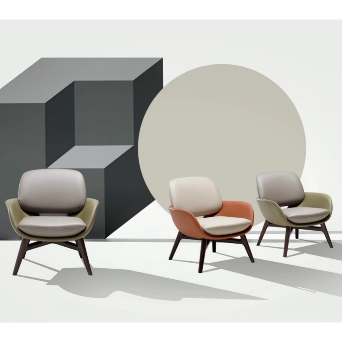 Stylish modern accent chairs in a contemporary living room setting