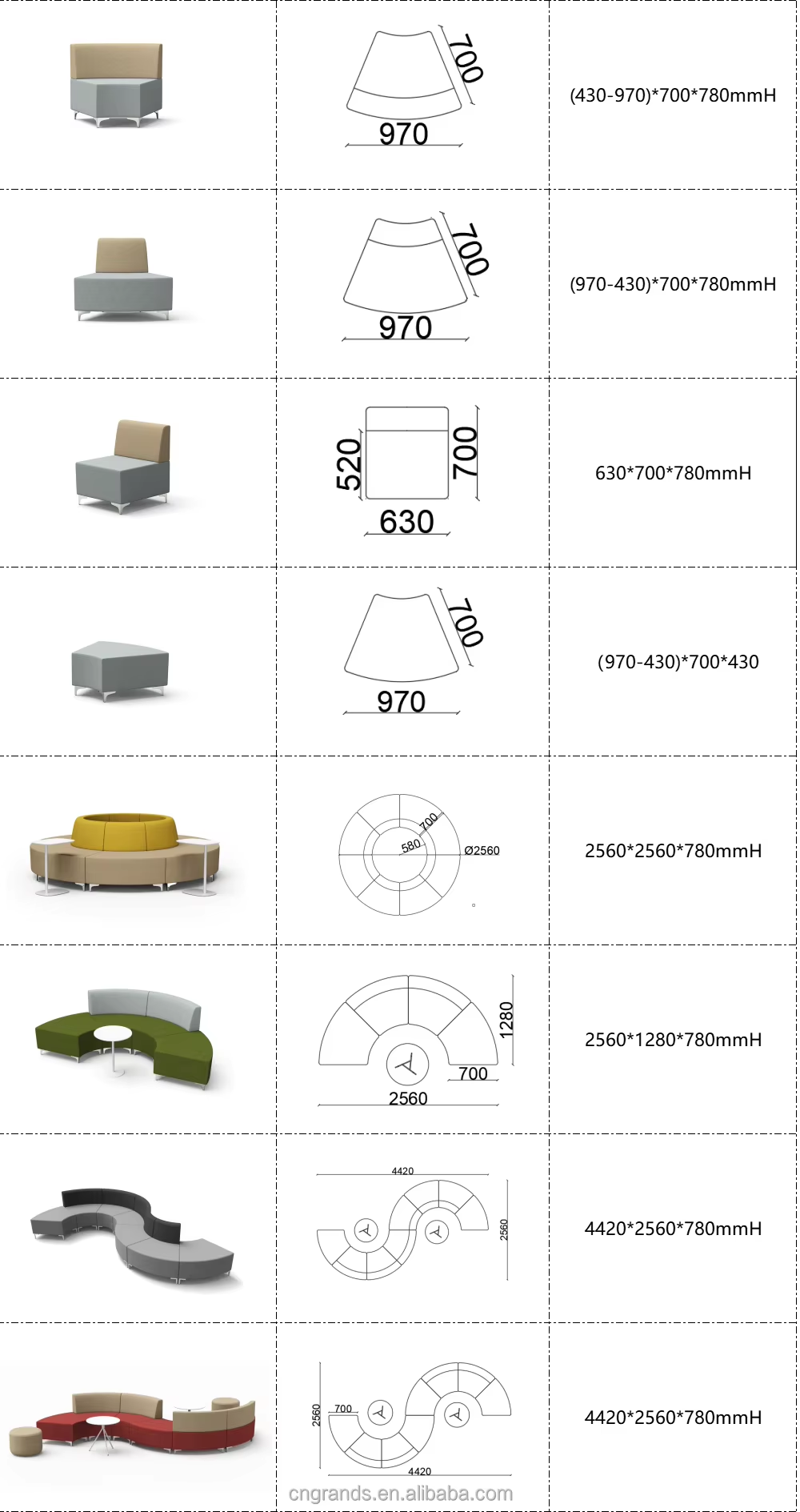 Grands Furniture D03 U-Shaped Velvet Sectional Sofa - Modern Modular Seating for Office Lobby