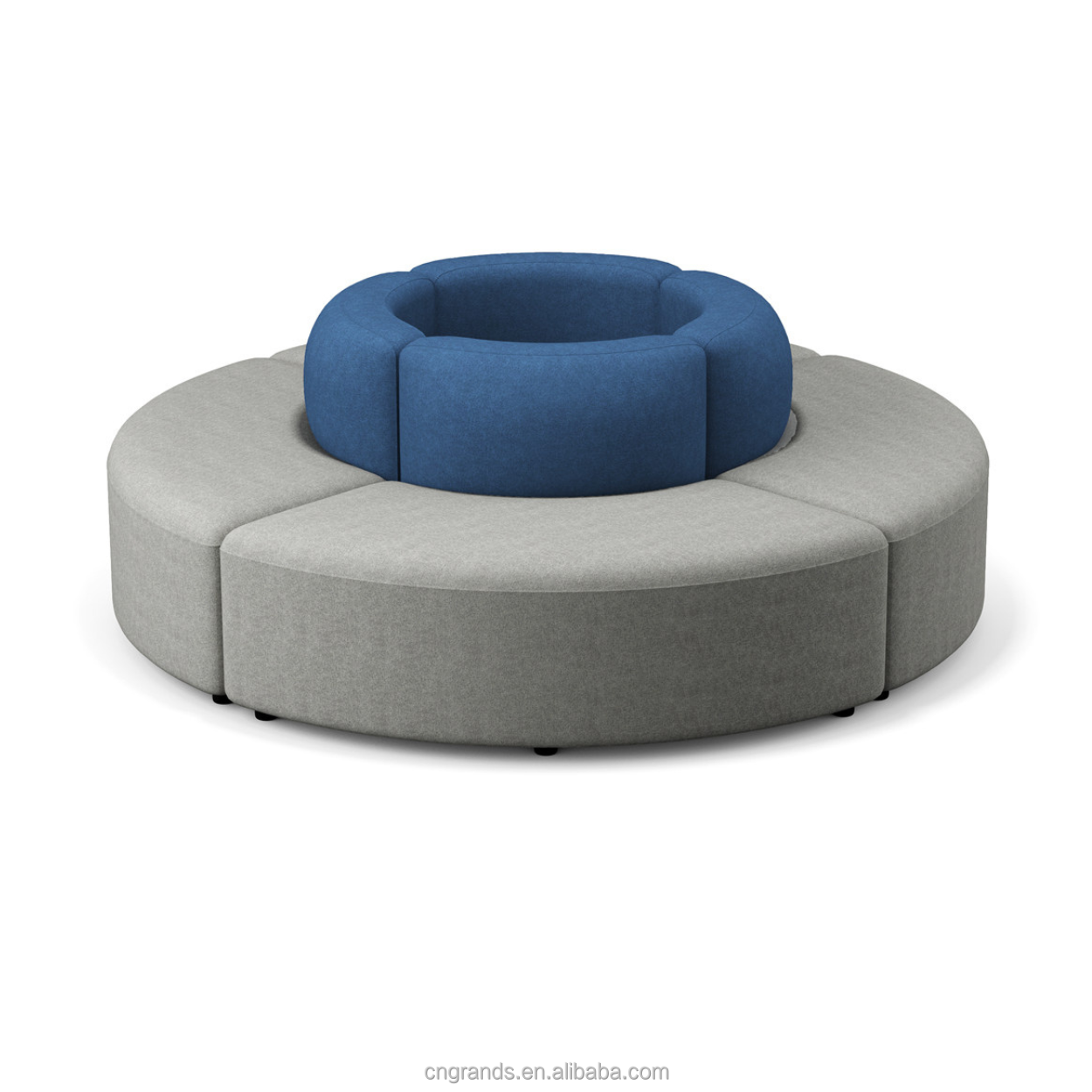 Grands Furniture D20 Round-Shaped Velvet Sectional Sofa Set - Modern Office Lobby Waiting Area