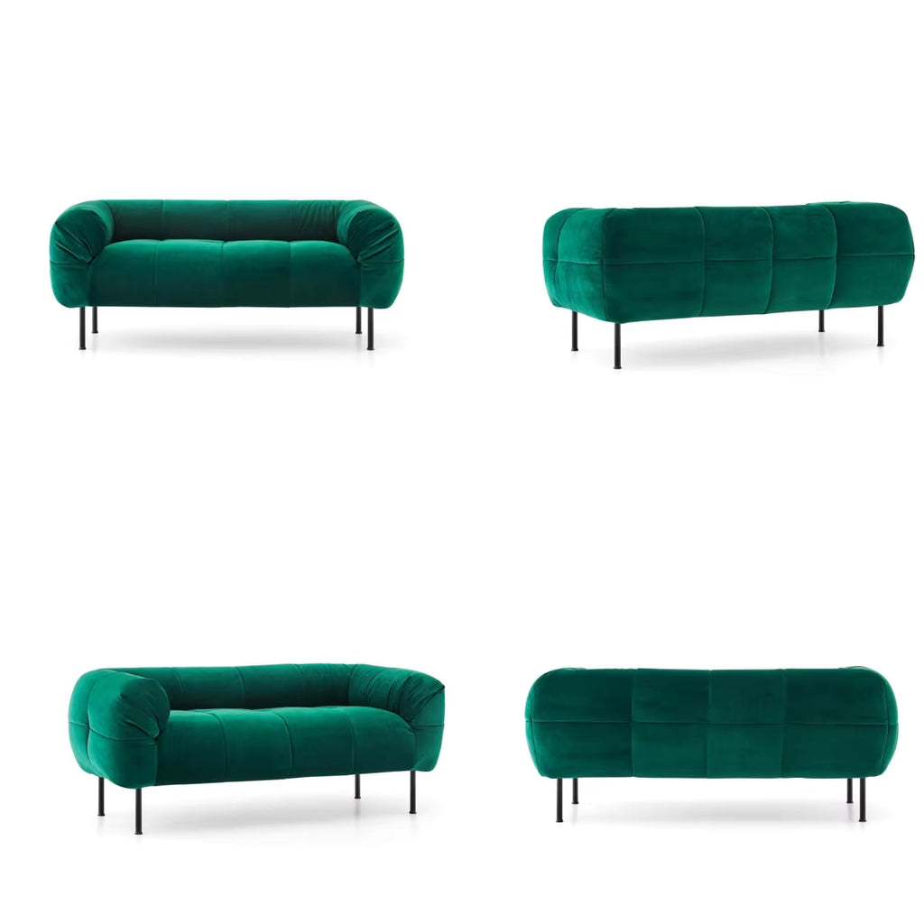 Grands Furniture Factory Durable Green Fabric Sofa Comfortable steel legs 