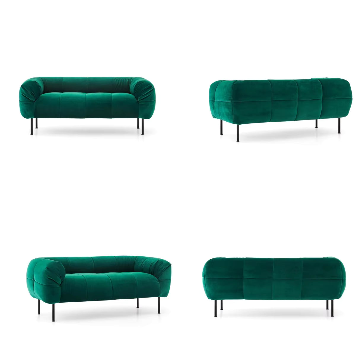 Grands Furniture Factory Durable Green Fabric Sofa Comfortable steel legs 