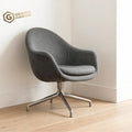 Grands Furniture Malo Minimalist Single Sofa Chair - High Back Linen Upholstered Accent Armchair
