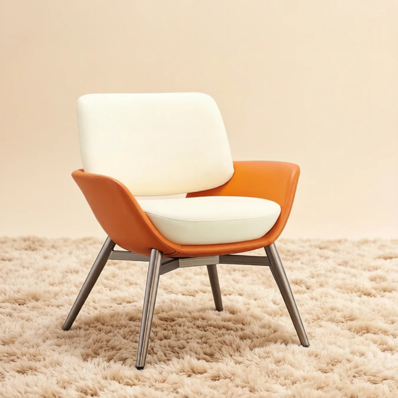 Grands Furniture Luxury Modern Nordic PU Leather Armchair - Waiting Area Lounge Seat
