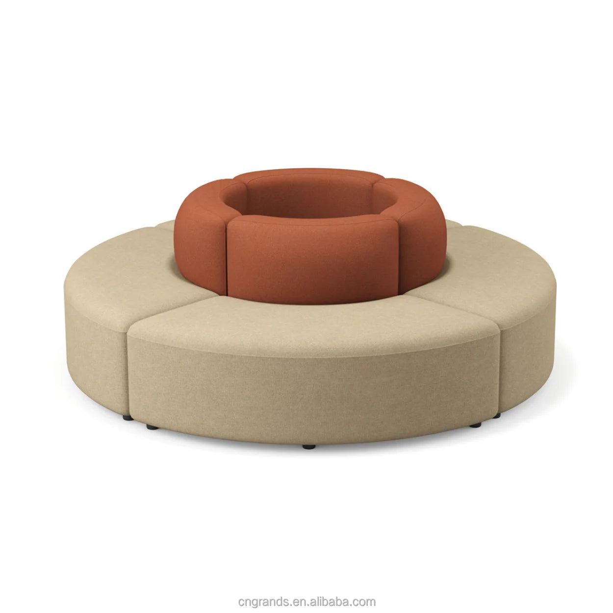 Grands Furniture D20 Round-Shaped Velvet Sectional Sofa Set - Modern Office Lobby Waiting Area