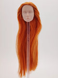 Fashion Royalty Poppy Parker Blank Face Japan Skin Orange Hair Rerooted 1/6 Scale Doll Head