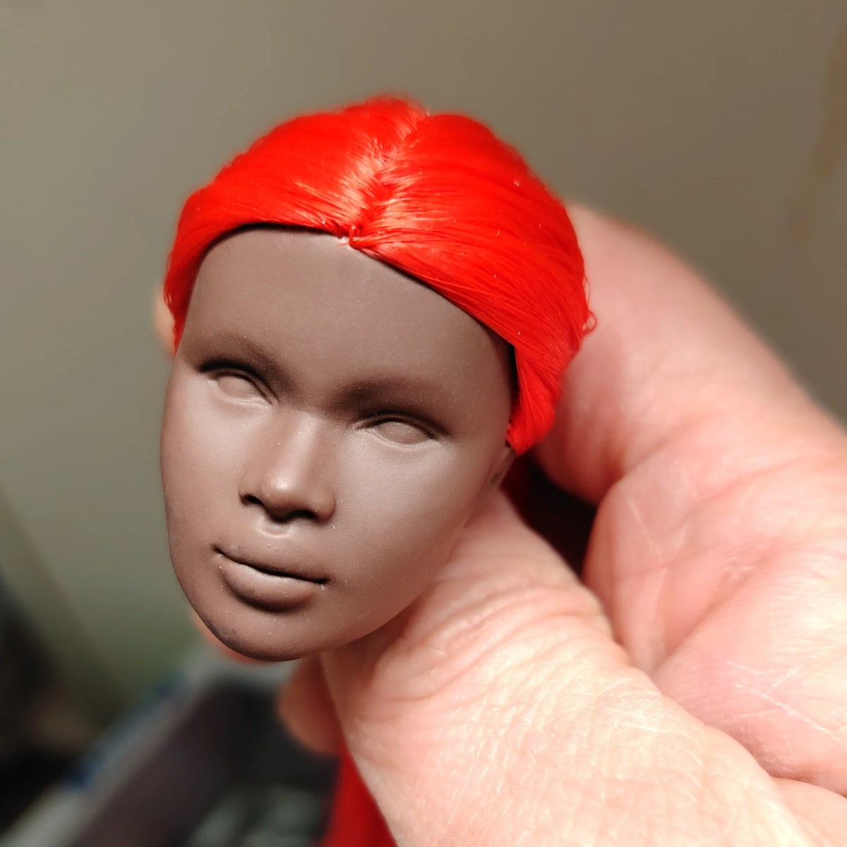 Fashion Royalty Nuface Nadja Rhymes Red Hair Dark A Skin 1/6 Scale Girl Doll Head