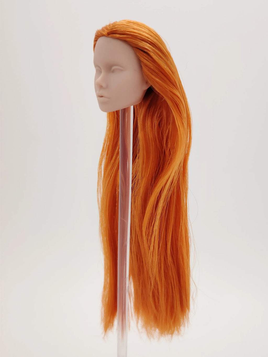 Fashion Royalty Poppy Parker Blank Face Japan Skin Orange Hair Rerooted 1/6 Scale Doll Head