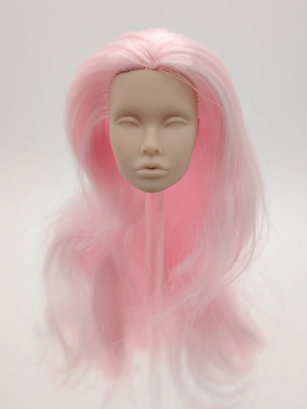 Poppy Parker Blank Face Doll Head 1/6 12 Inch Fashion Royalty Japan Skin Light Pink Rerooted Hair  Head Only