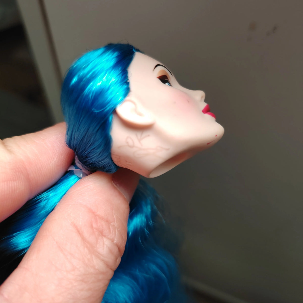 Fashion Royalty Gloria Grandbuilt Katy Keene Blue Hair Japan Skin FR 1/6 Scale Doll Head OOAK