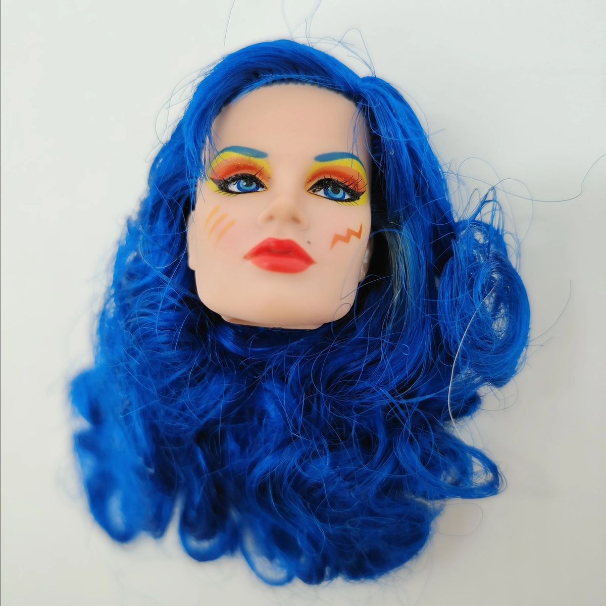Fashion Royalty Jem And The Holograms Blue Color Hair Mary Phillips 1/6 Scale Integrity Doll Head