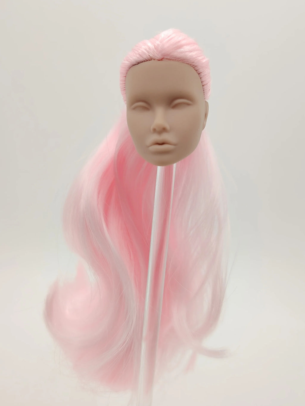 Poppy Parker Blank Face Doll Head 1/6 12 Inch Fashion Royalty Japan Skin Light Pink Rerooted Hair  Head Only