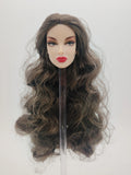 Fashion Royalty Brown Hair Rerooted Nostalgia Dania Zarr 1/6 Scale OOAK Integrity Doll Head