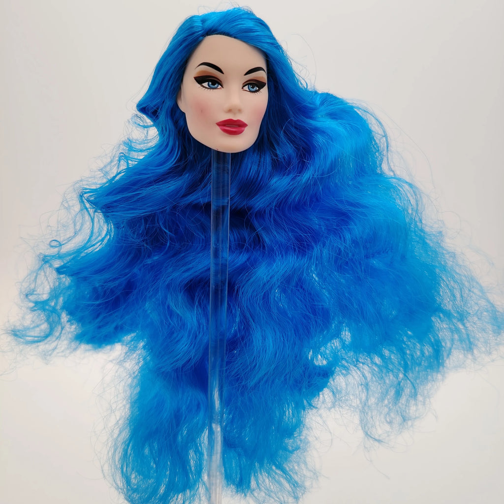 Fashion Royalty Gloria Grandbuilt Katy Keene Blue Hair Japan Skin FR 1/6 Scale Doll Head OOAK