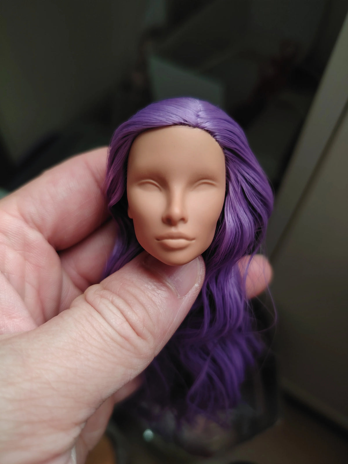 Fashion Royalty Purple Hair Natalia Fatale Integrity Blank Face Female Doll Head