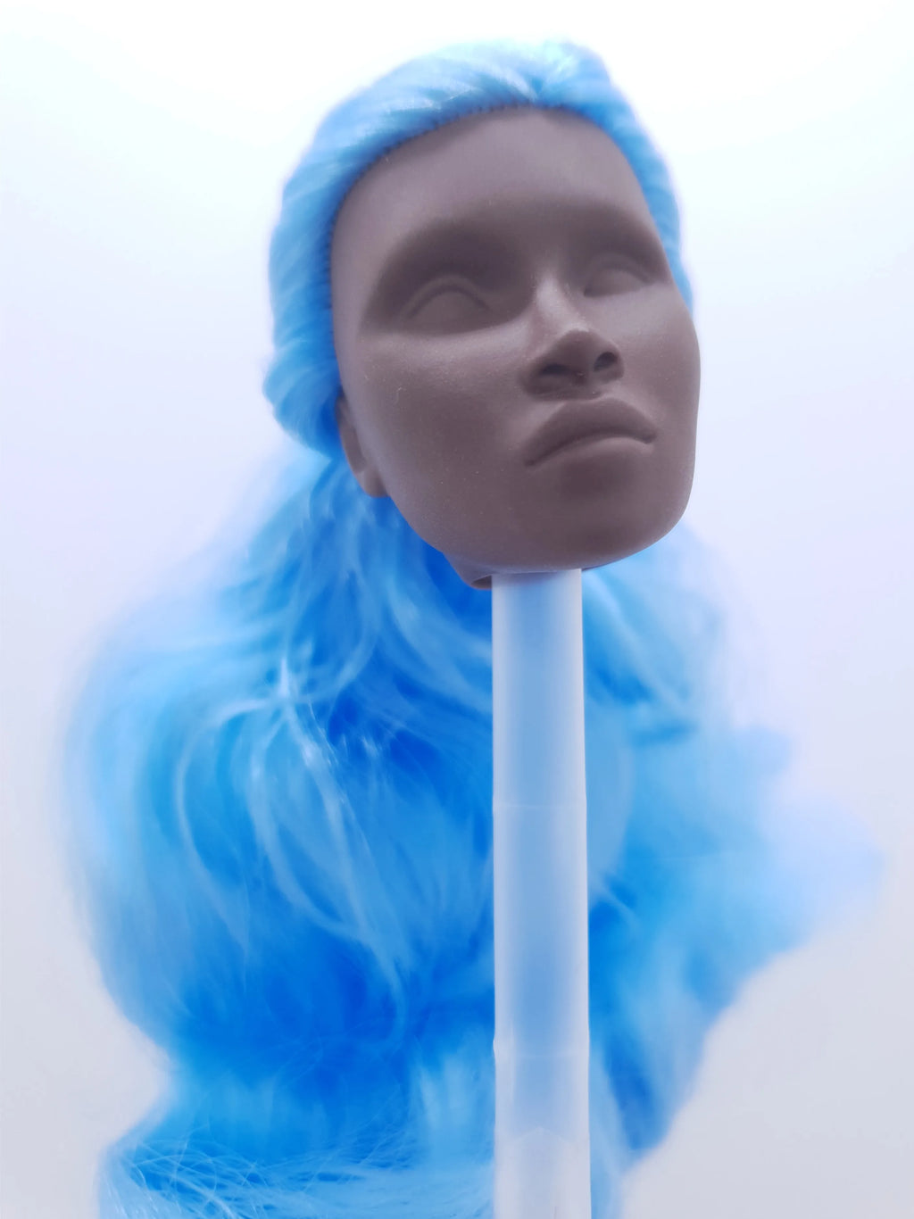 Fashion Royalty Nu.face Adele Makeda Dark A Skin Blank Face Blue Hair Reroot integrity 1/6 Doll Head