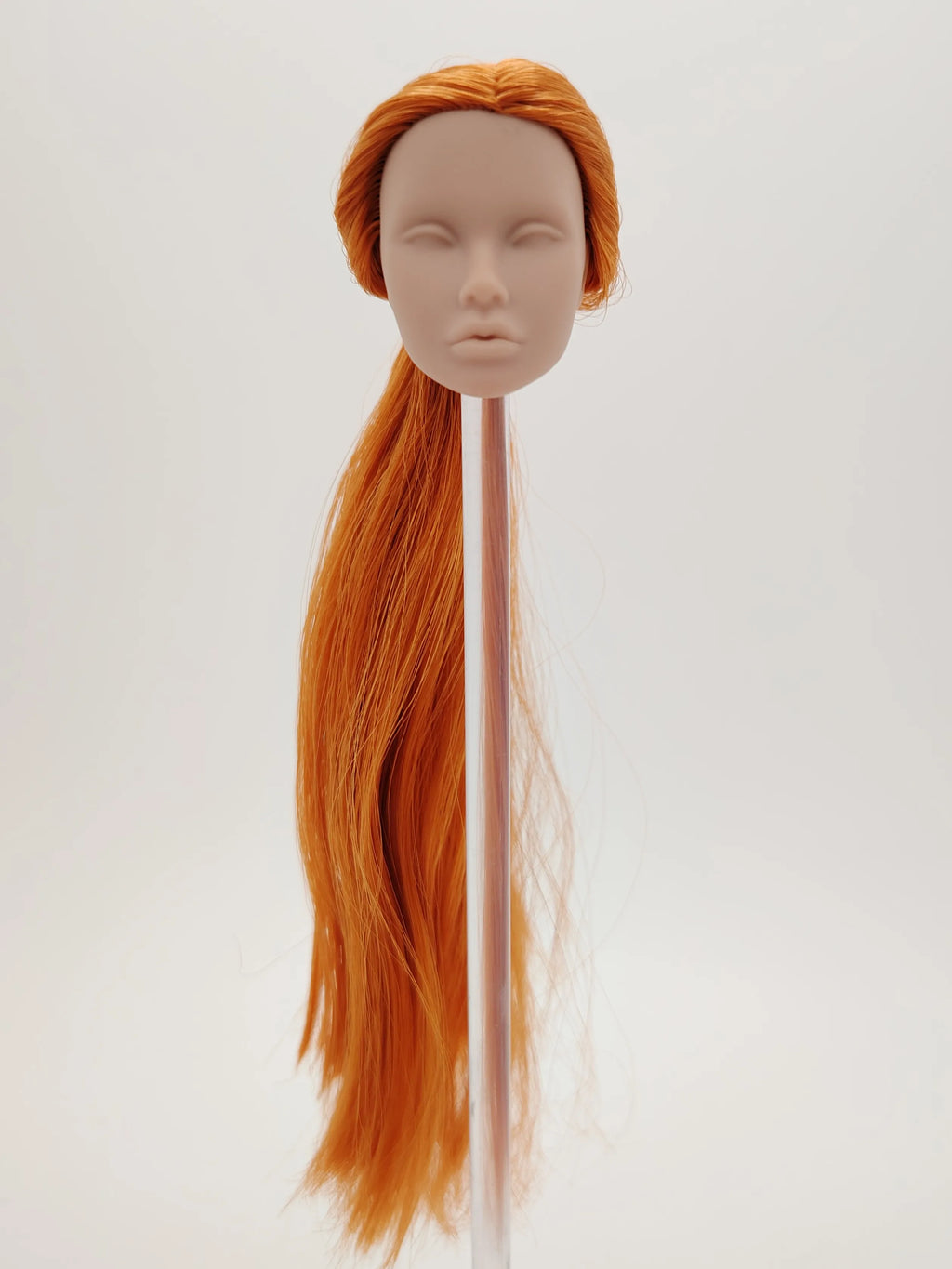 Fashion Royalty Poppy Parker Blank Face Japan Skin Orange Hair Rerooted 1/6 Scale Doll Head