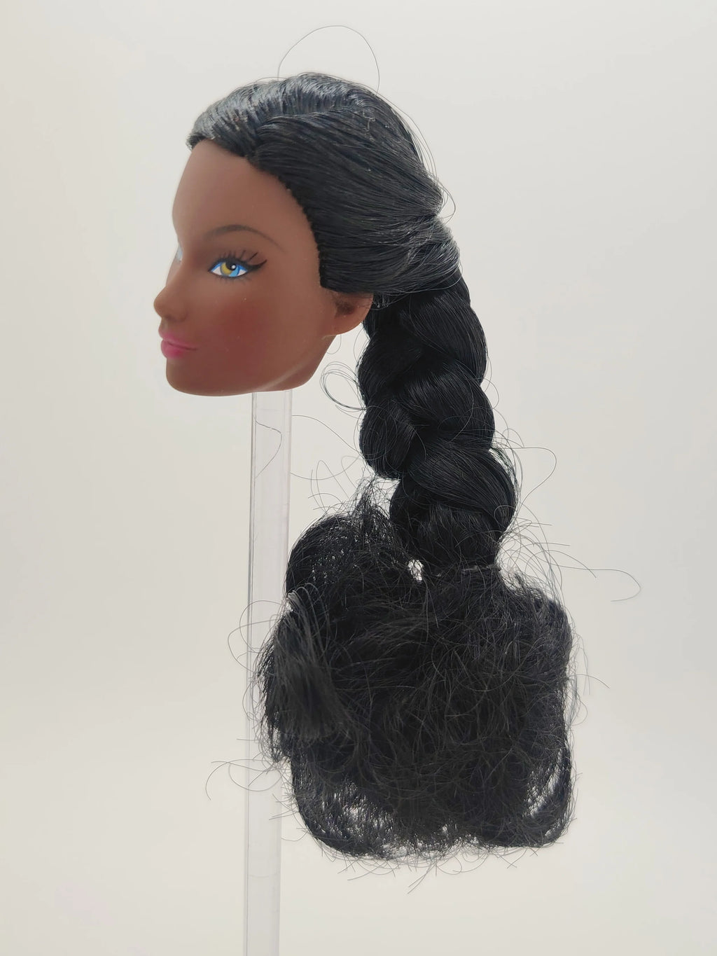 Fashion Royalty 1:6 Scale Dark A Skin Black Hair Rerooted Janay Doll Head