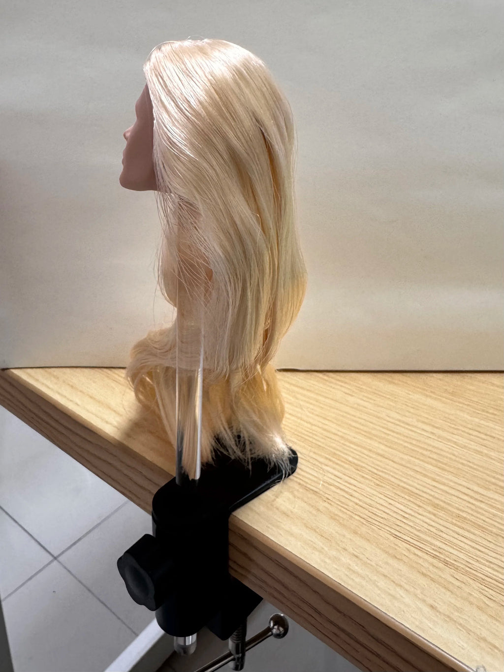 Supawit Toys Hands-Free Doll Head Stand for Effortless Wig Making & Hairstyling Sticker Holder