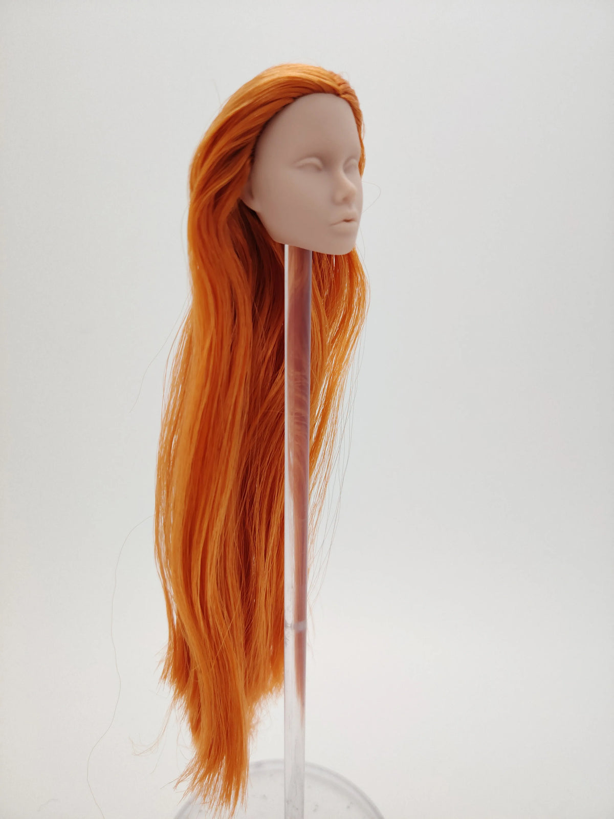 Fashion Royalty Poppy Parker Blank Face Japan Skin Orange Hair Rerooted 1/6 Scale Doll Head