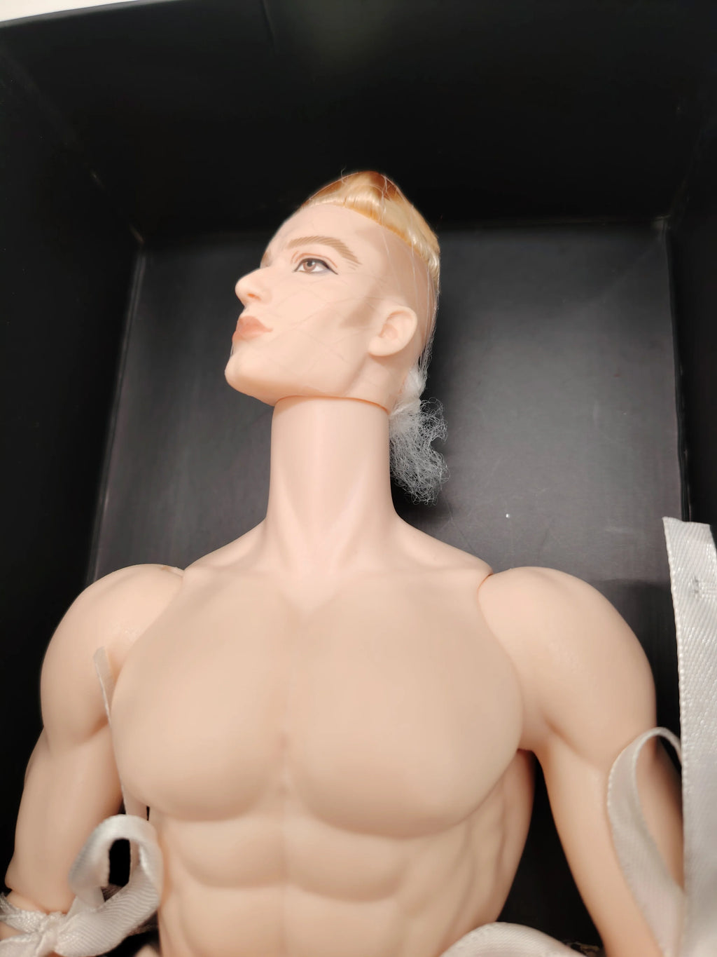 Fashion Muscle Male Body Head White Skin 1/6 Scale Mizi Adonis Nude Doll and Extra Hands