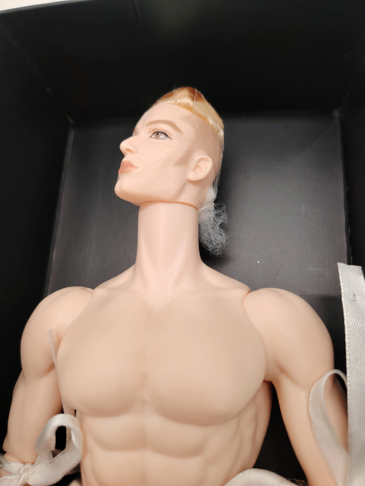 Fashion Muscle Male Body Head White Skin 1/6 Scale Mizi Adonis Nude Doll and Extra Hands